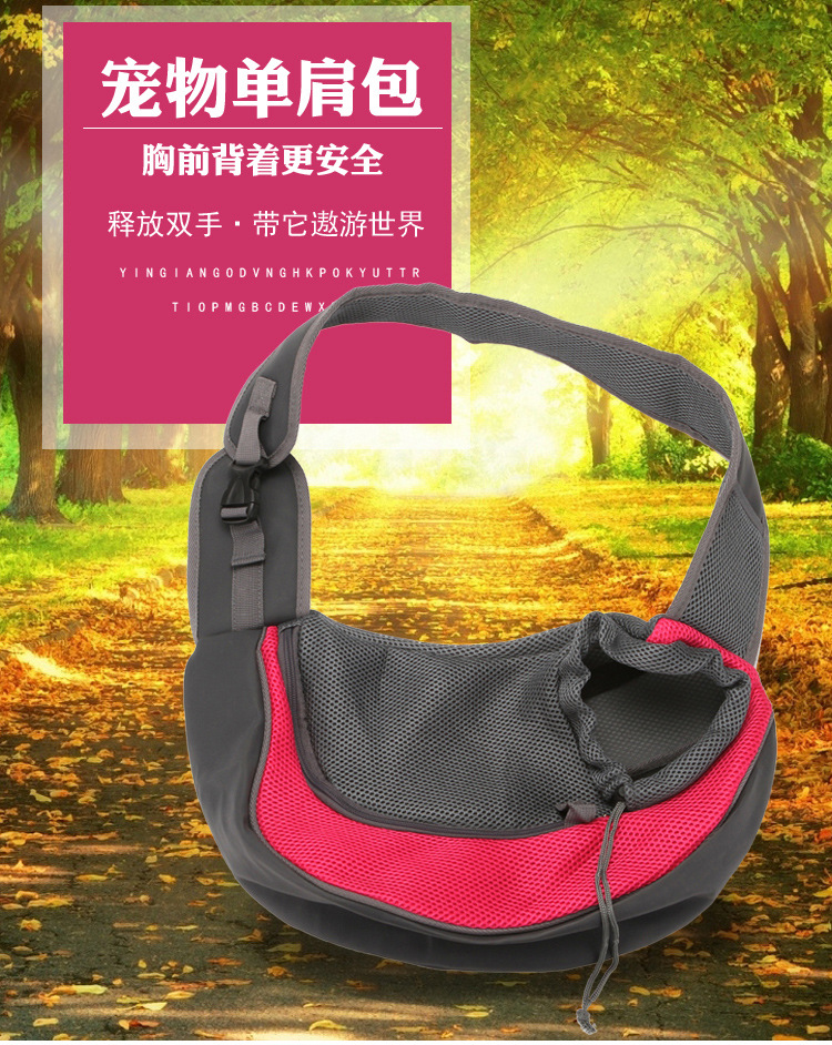 Pet bags, portable crossbody single-shoulder bags for cat and dog travel, breathable mesh pet backpacks, direct sales of pet supplies pic 2