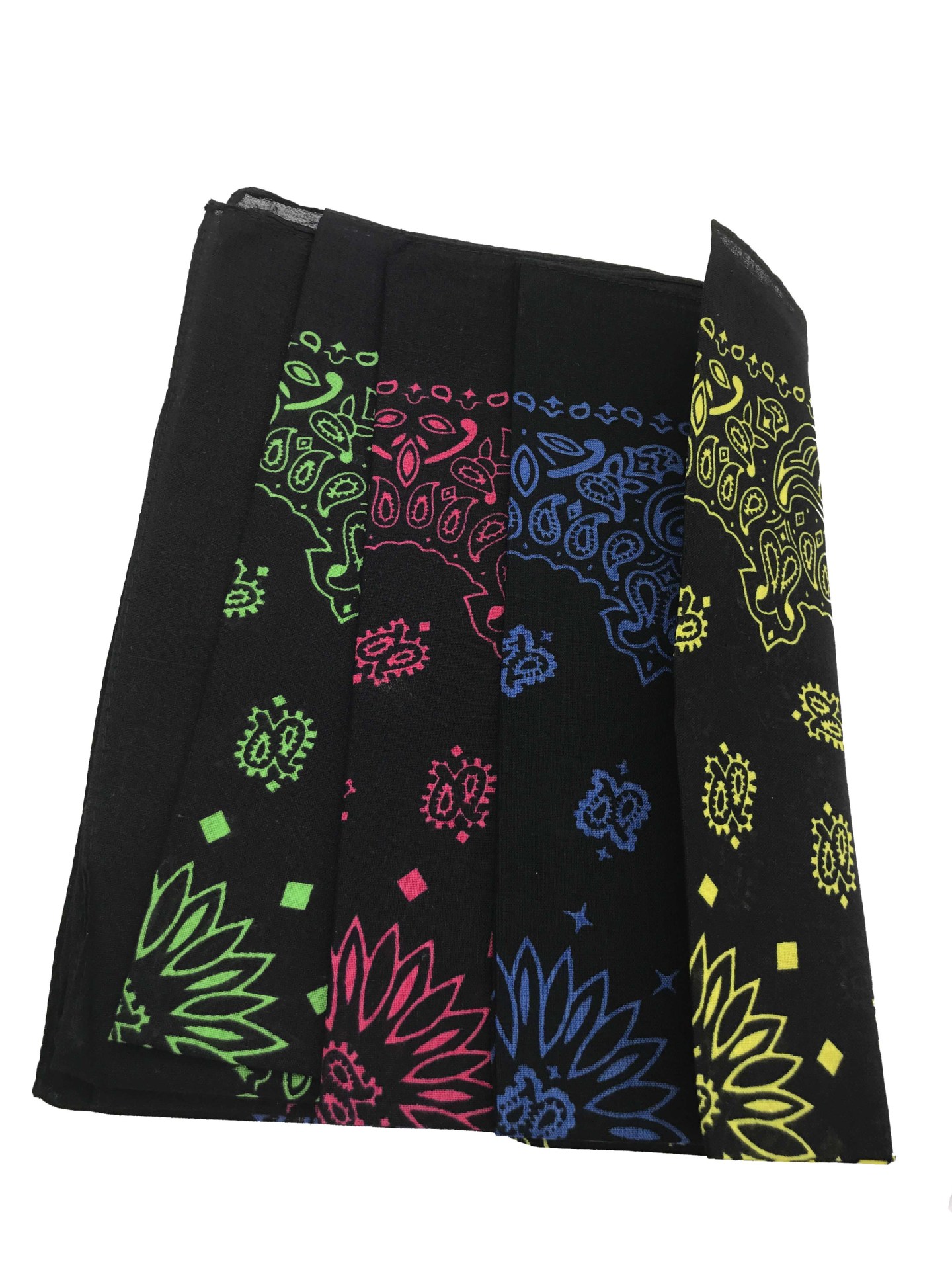 Wholesale of new pure cotton square scarf hip hop hip-hop street dance black background contrasting color sunflower bandana headscarf pic 6