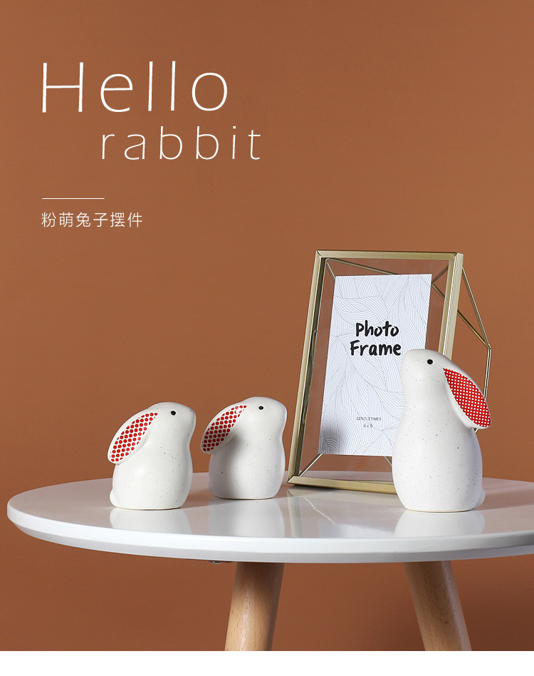 可爱兔子小摆件ins北欧风格装饰品森系文艺小清新桌面摆饰品批发详情4