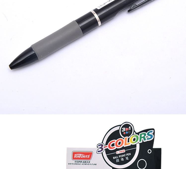 Tianfeng three-color Ballpoint Pen Black and White Barrel multi-color Pen wholesale 516D Office Press Ballpoint Pen pic 12