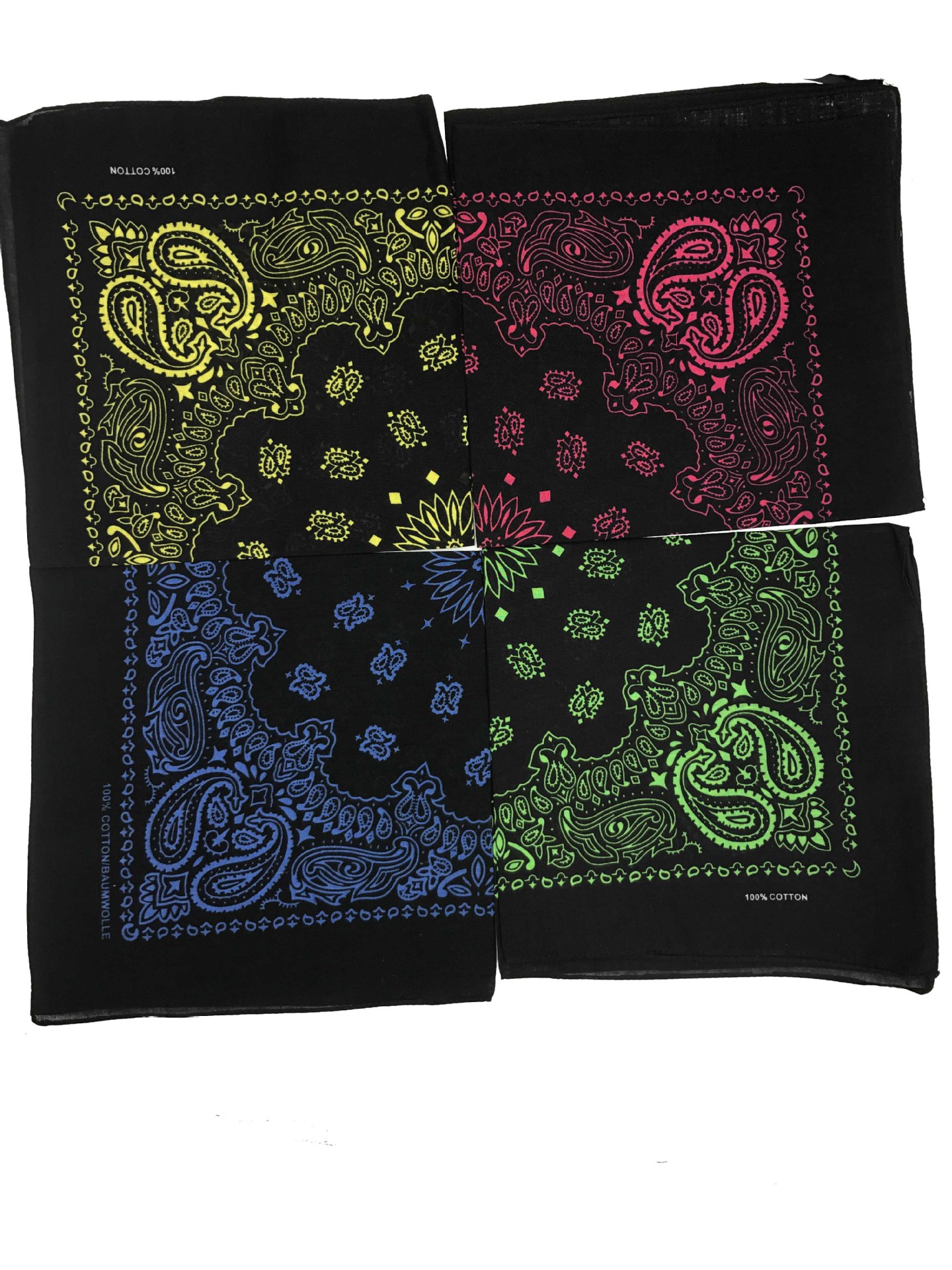 Wholesale of new pure cotton square scarf hip hop hip-hop street dance black background contrasting color sunflower bandana headscarf pic 7