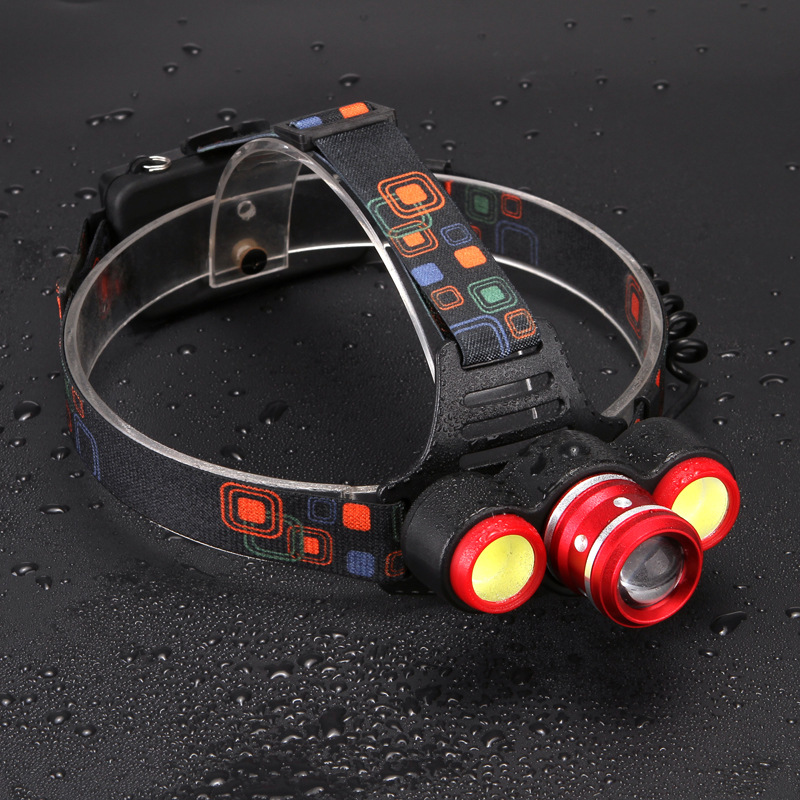 The new T6+cob high-power rechargeable aluminum alloy zoom headlamp, cob strong light, is selling well both cross-border and outdoors pic 36