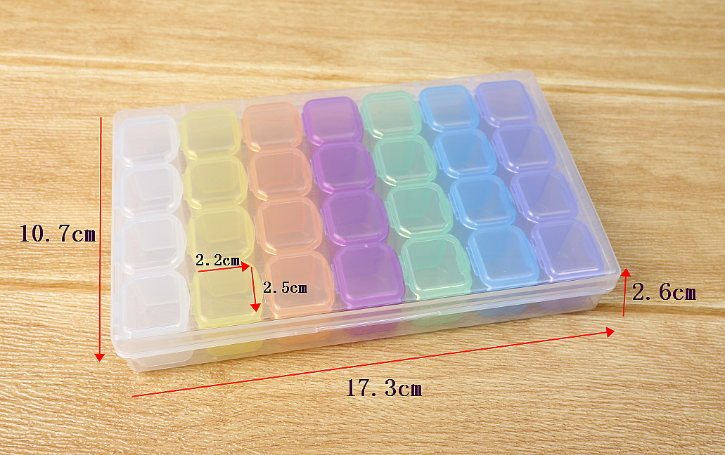 Fabricante en stock 28 GRS clamshell caja de plástico transparente acabado rectangular diamante pintura accesorios caja de almacenamiento transfronterizo pic 2