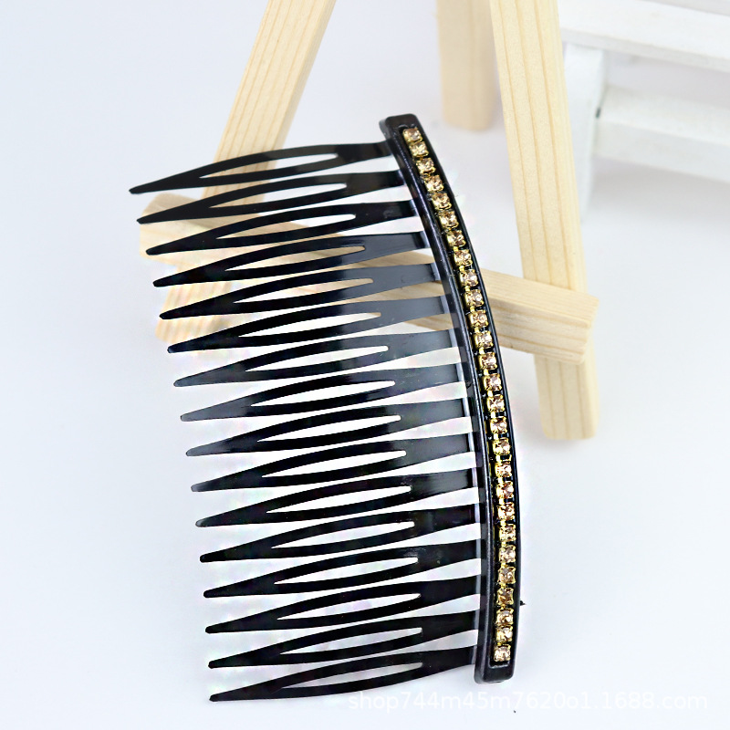 Wavy color diamond hair comb, straight hair comb, color diamond hair comb, single-row hair comb with diamonds, Korean style hair comb pic 12