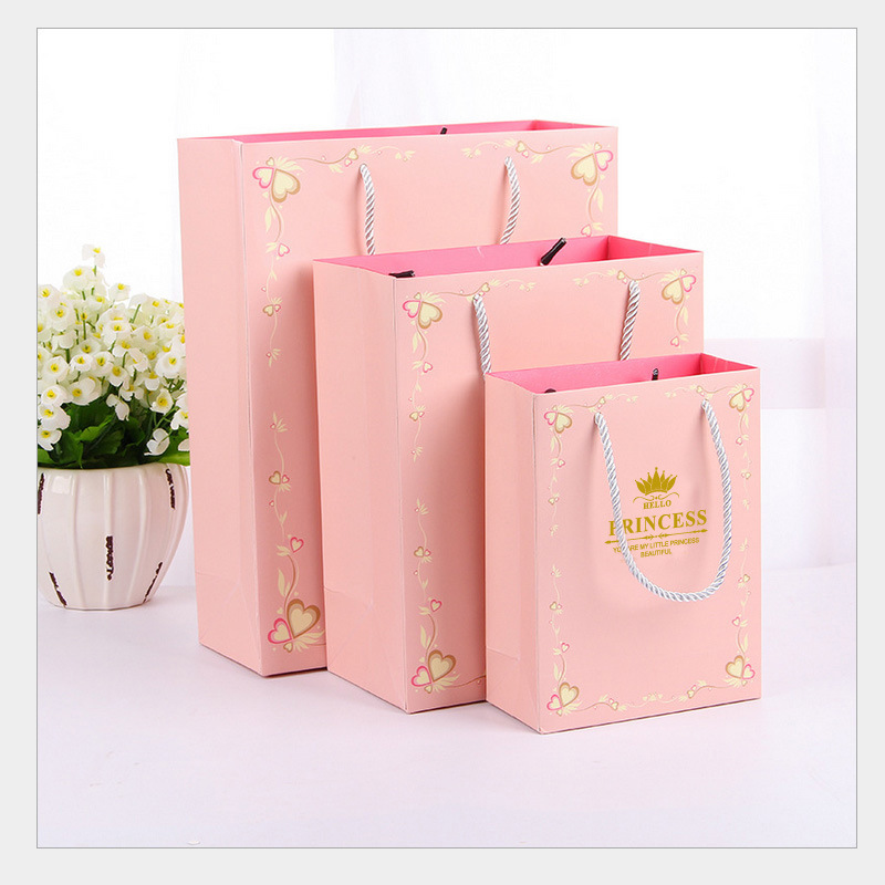 Exquisite prince pink packaging bags, small gift bags, handbags, gift paper bags, wholesale in stock pic 12