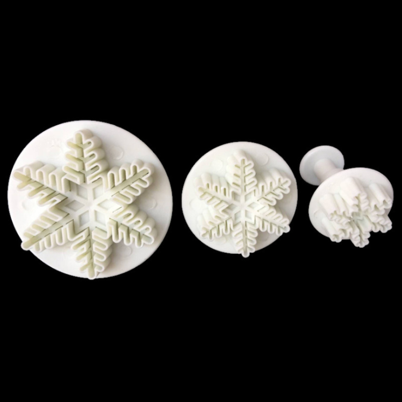 哈皮 3件套雪花 塑料烘焙巧克力模压花工具 蛋糕装饰饼干模具压花详情6