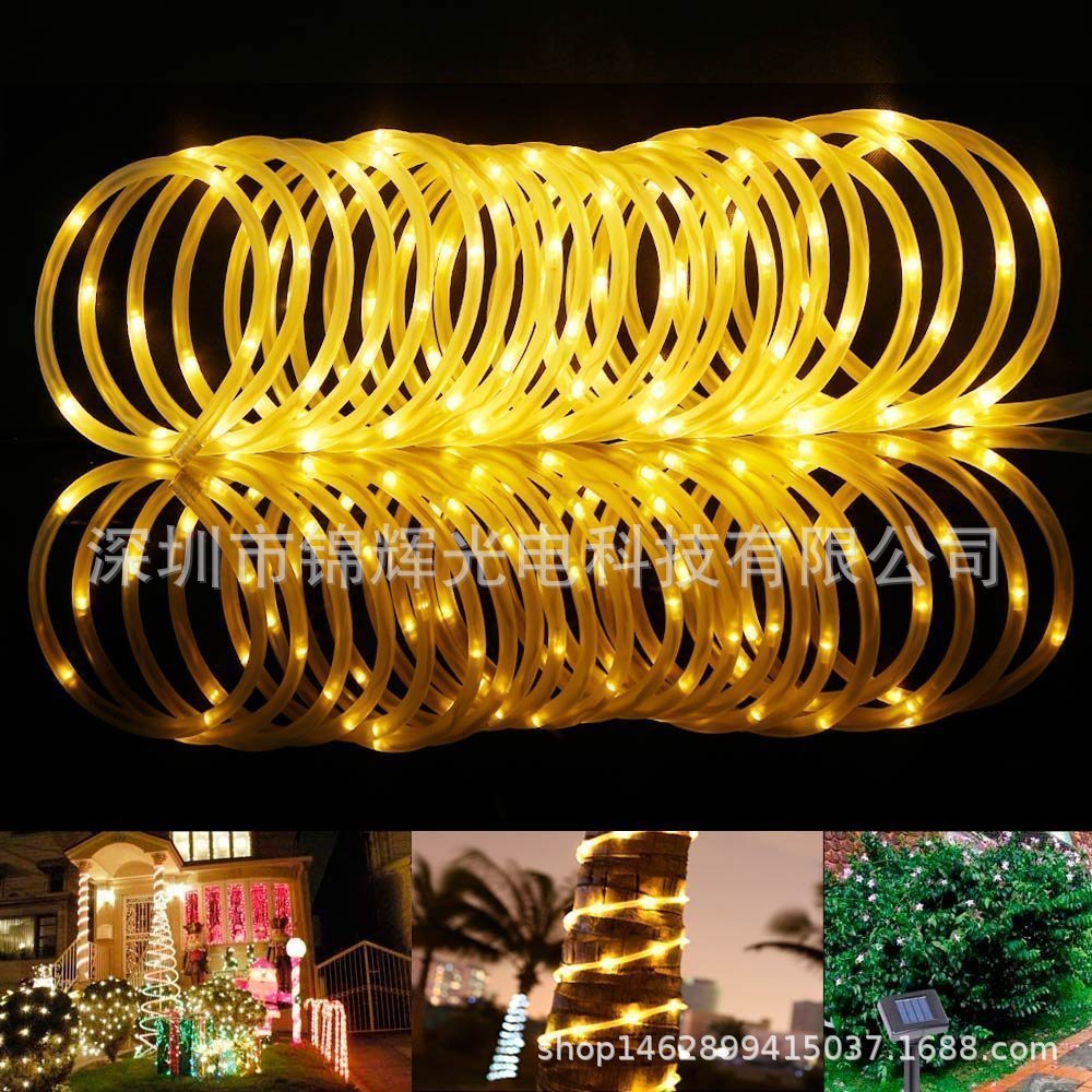 Best-selling solar tube light strings, battery boxes, round tube light strings, courtyard and garden waterproof rope light strings on Amazon e-commerce pic 12