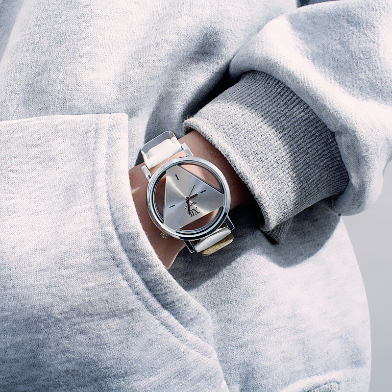 别样chic简约原宿三角形手表个性时尚双面镂空韩国潮流学生情侣表详情9