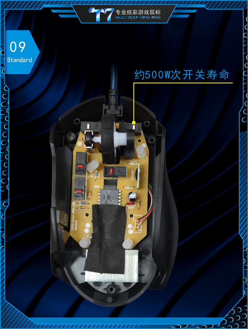 Chaser Leopard T7 gaming mouse with 6D keys, wired USB, competitive gaming, office and home computer mouse factory wholesale pic 25