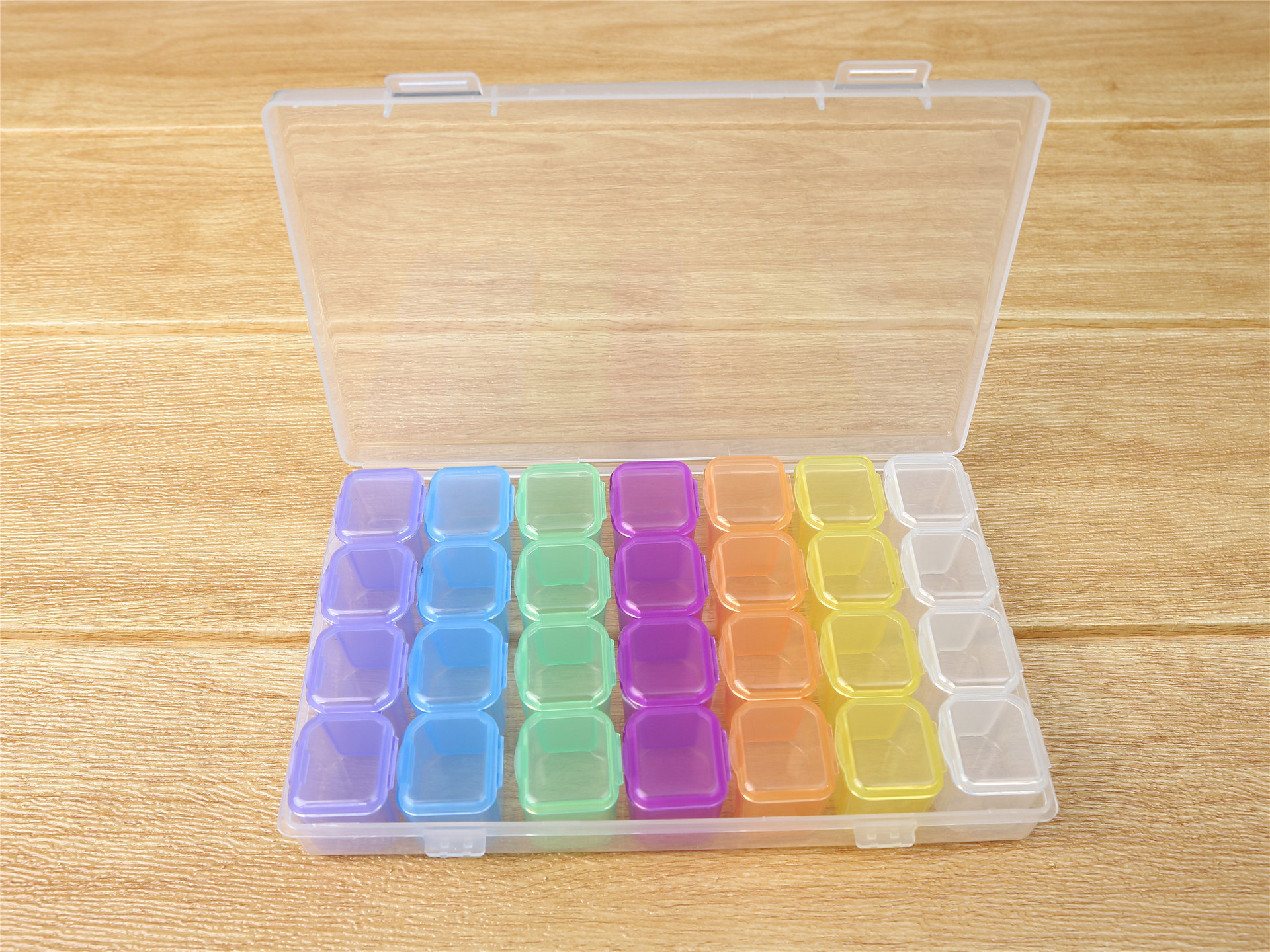 Fabricante en stock 28 GRS clamshell caja de plástico transparente acabado rectangular diamante pintura accesorios caja de almacenamiento transfronterizo pic 4