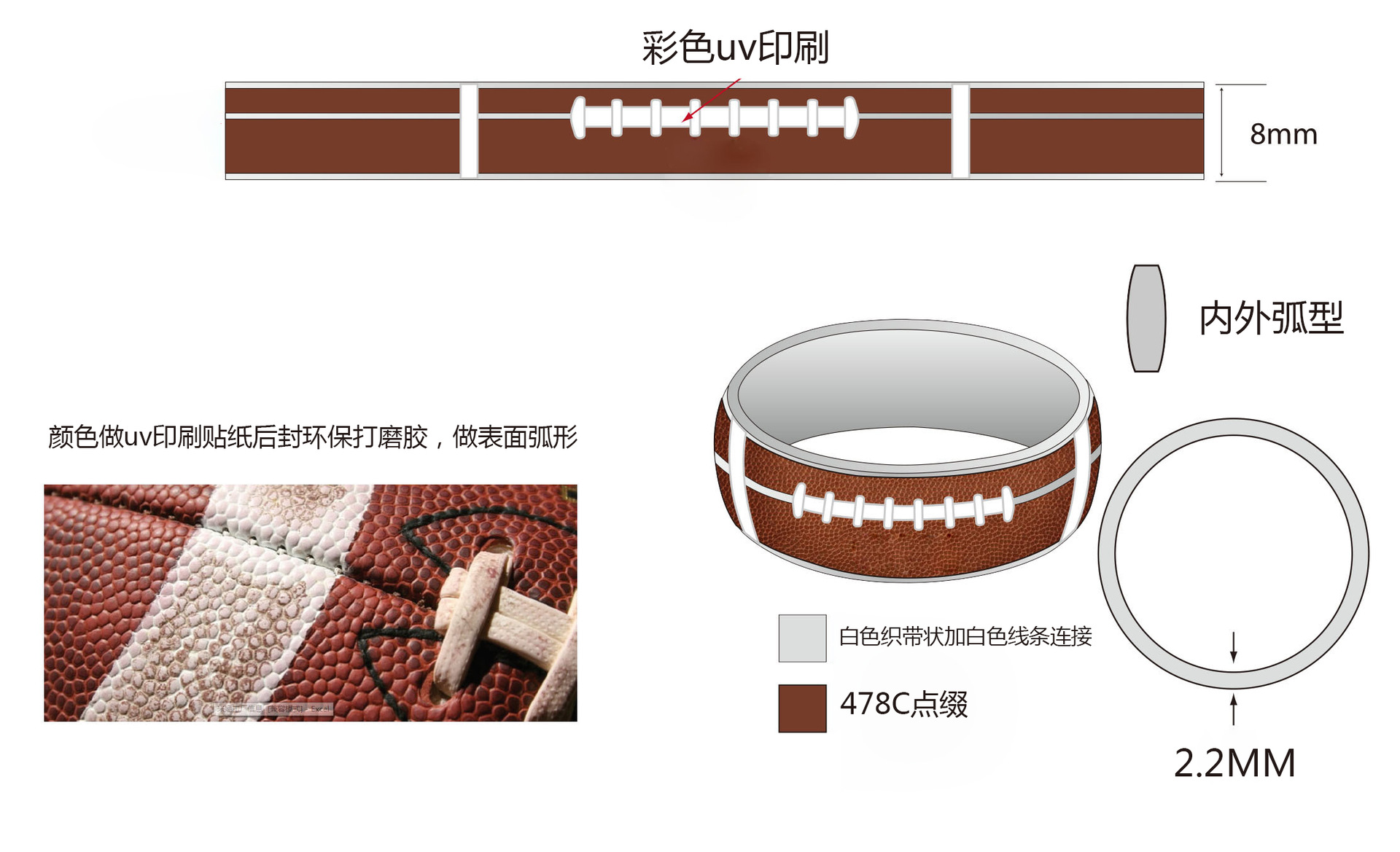 Cross-border supply of football, basketball, baseball, rugby titanium steel rings, sports goods, jewelry, rotating stress-relieving accessories pic 4