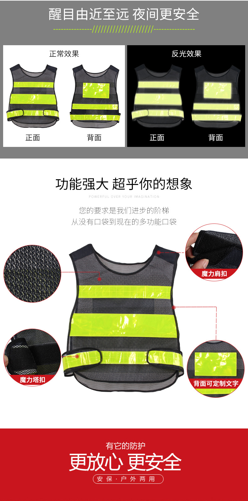 Safety multi-pocket reflective vests, car reflective vests, waistcoats, sanitation clothing, road traffic construction reflective vests pic 8