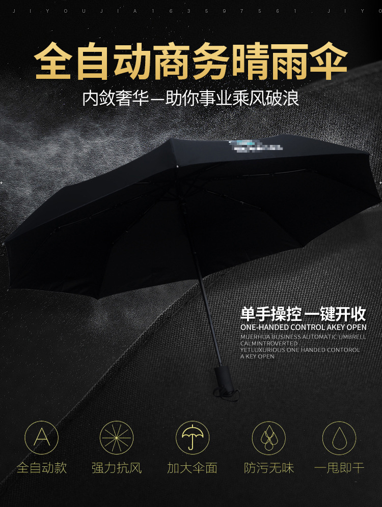 4S店专用晴雨伞奔驰奥迪全自动折叠车标雨伞商务三折广告礼品伞详情4