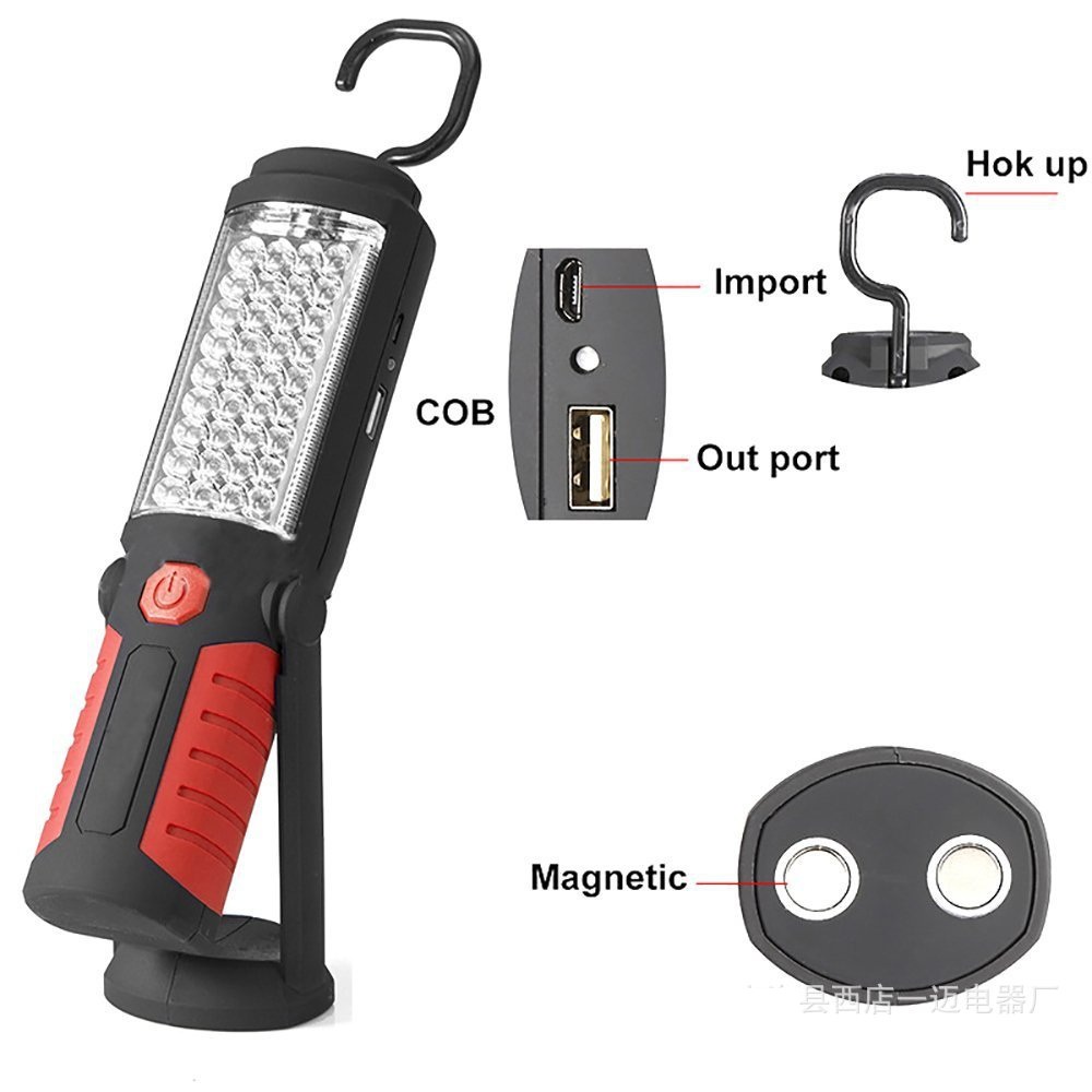 36+5LED emergency work light, USB charging work light with magnetic bracket, car maintenance light, inspection light, flashlight pic 10
