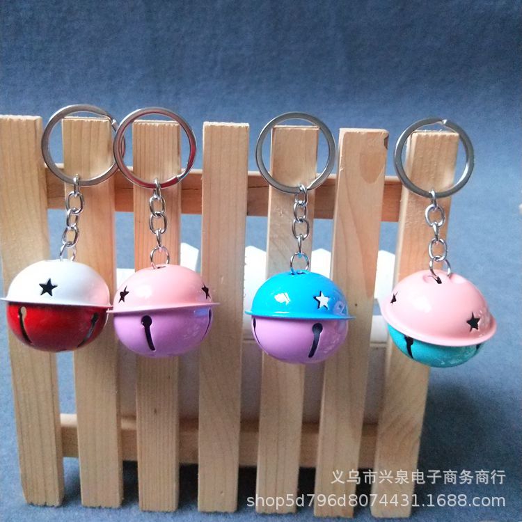 【 Zone 1-5 】 Big bell keychain 100/ pack 2000/ box Big bell key Pendant Metal Colored Bell keychain Keychain wholesale One yuan store pic 3