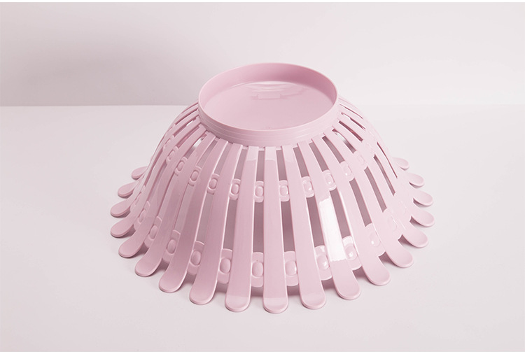 New Nordic plastic hollowed-out draining vegetable and fruit washing basket, round living room snack storage basket pic 9