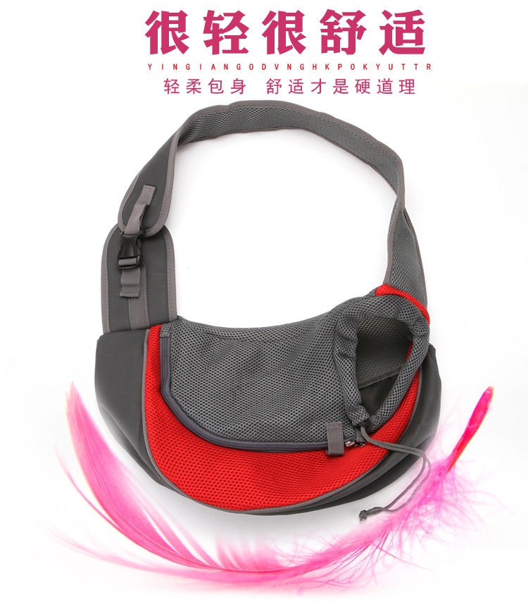 Pet bags, portable crossbody single-shoulder bags for cat and dog travel, breathable mesh pet backpacks, direct sales of pet supplies pic 3