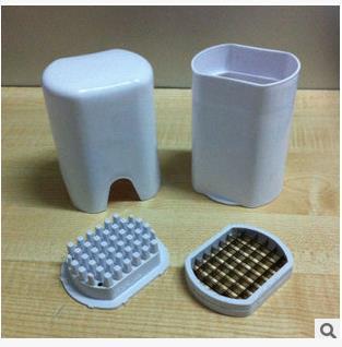 Creative TV product: White lightweight French fries and potato slicer, one-click operation, kitchen gadget, one-piece consignment, home kitchen wonder pic 1