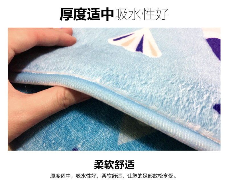 Marble-style printed coral velvet floor mat for entry, coral velvet anti-slip mat carpet for foot soles pic 15