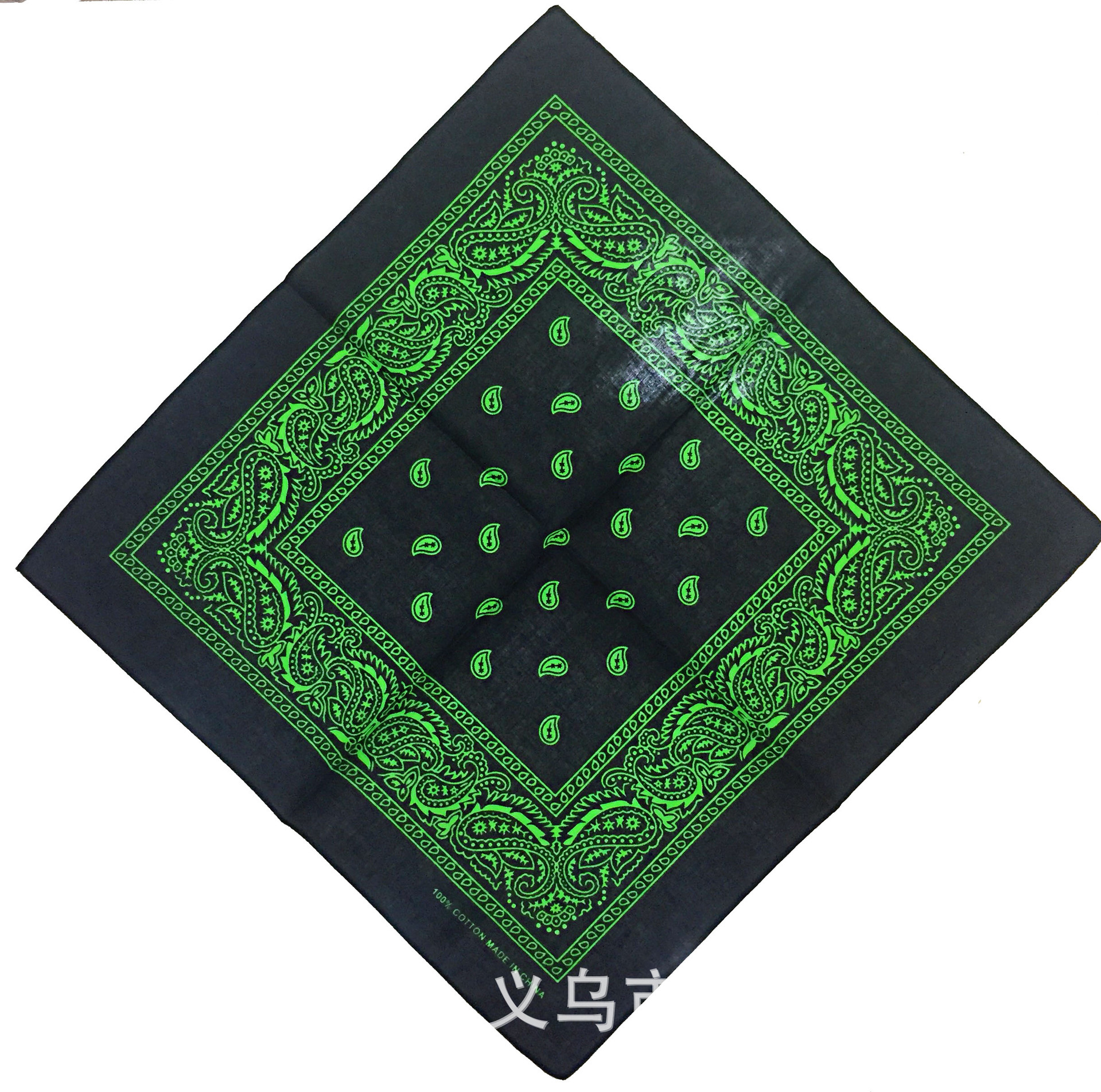 New cashew flower headscarf, black base sunflower seed flower, Harajuku color-blocking amoeba hip-hop multi-purpose square scarf factory direct sales pic 7