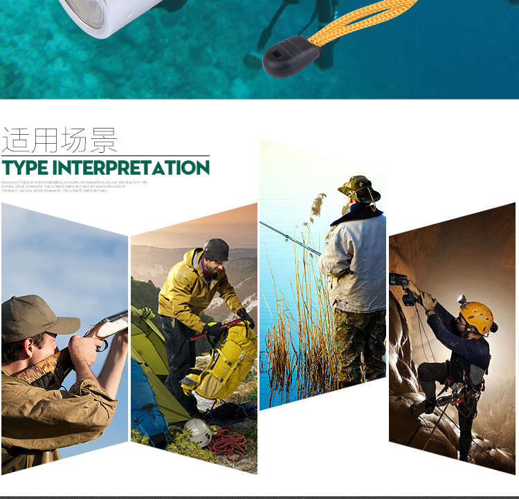 厂家批发热强光潜水手电筒户外LED潜水灯促销礼品防雨水照明电筒手握式爆款详情7