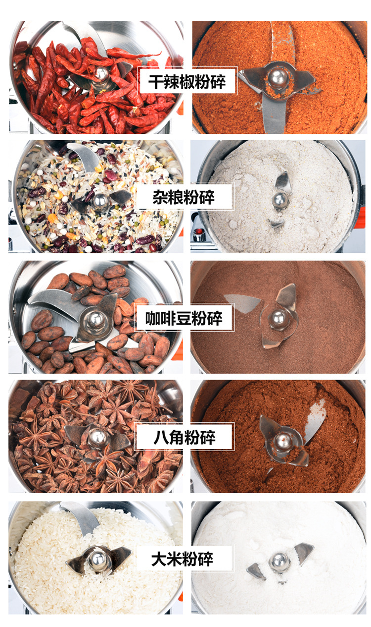 1500g super-large capacity crusher, stainless steel and aluminum alloy card deduction series, 3-jin crusher pic 11