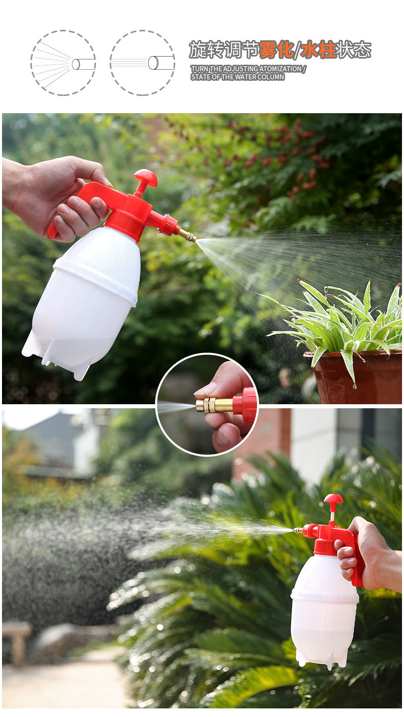手持喷壶浇花洒水壶园艺工具塑料气压式喷水壶白色喷雾器气压壶详情16