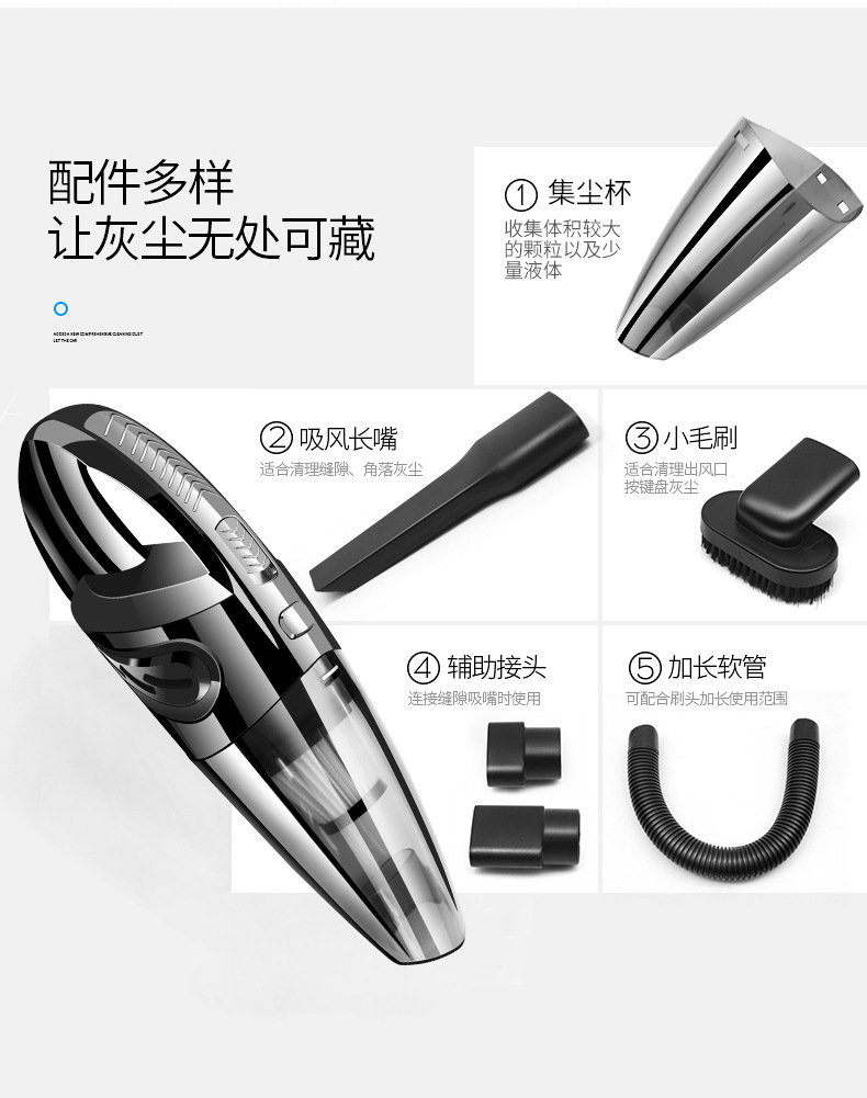 无线车载家居吸尘器家用小型干湿两用大功率手持吸尘器便携吸尘机详情12