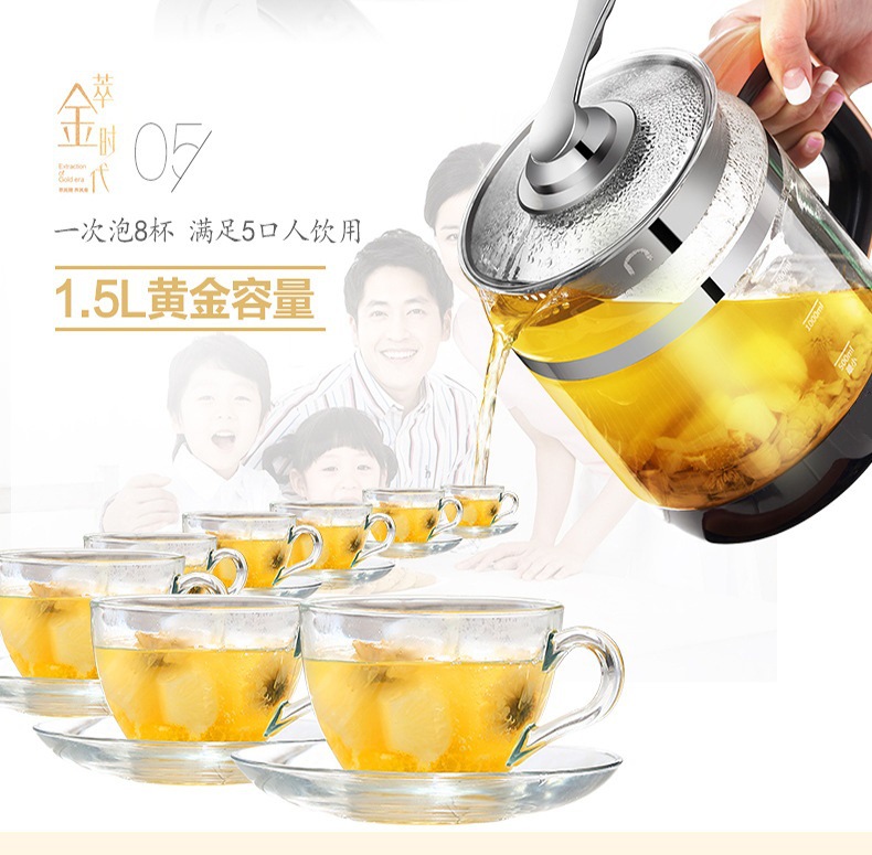 厂家直销多功能煮茶器玻璃养生壶时尚电热咖啡壶煎药蒸馏壶详情38