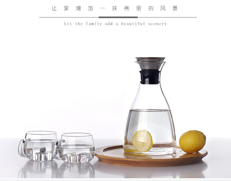 Danish solo glass water cooler, heat and cold water cooler, large-capacity juice jug, glass water jug, creative pic 11