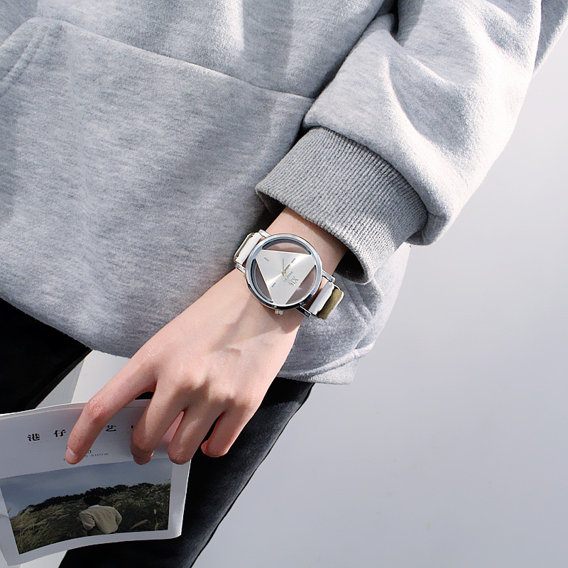 别样chic简约原宿三角形手表个性时尚双面镂空韩国潮流学生情侣表详情12