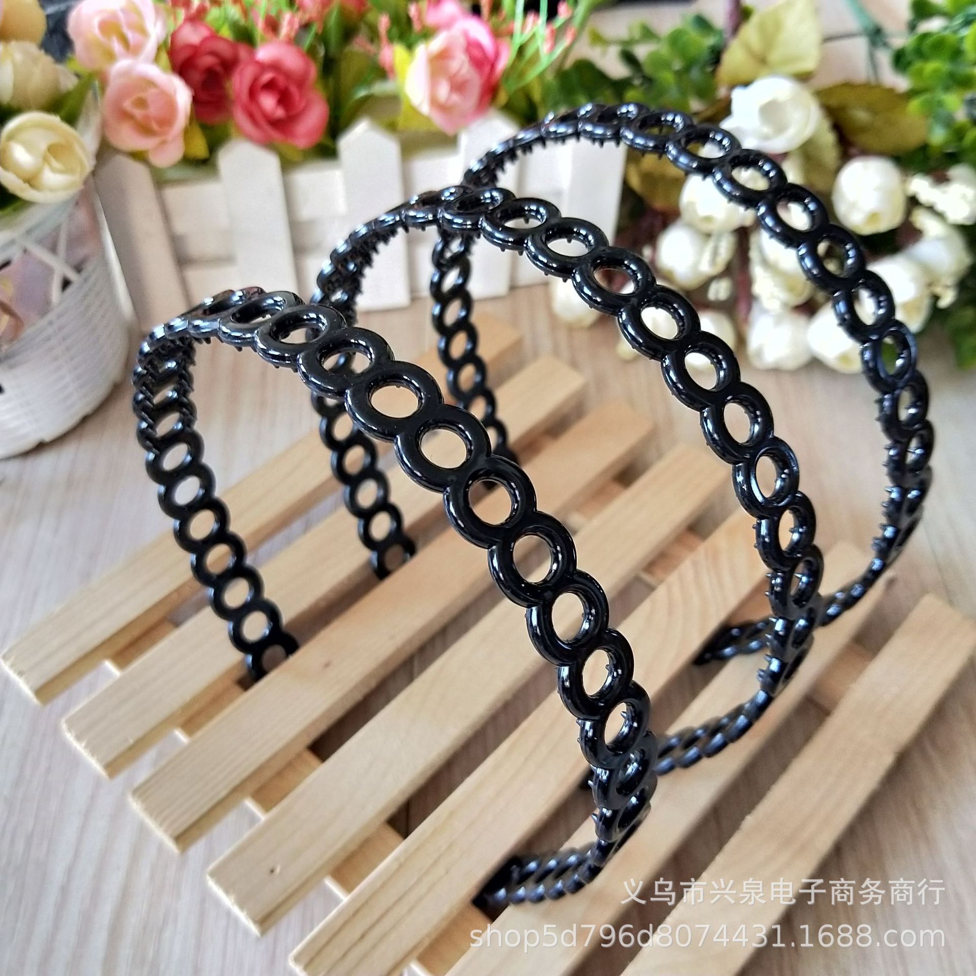 【1-9 Zones 】【 Circle Hair Clips 】20/ pack of black circle hair bands, fashionable headbands, street stall, wholesale of one-yuan accessories, one-yuan department store pic 6