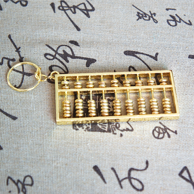 Special offer manufacturer direct delivery abacus keychain for wealth attraction, zinc alloy gold-plated daily pendant, handicraft, travel gold calculator pic 24