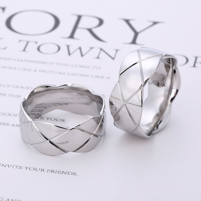 欧美爆款异形饰品切割波浪边批花菱形不锈钢钛钢精美戒指厂家直供详情10