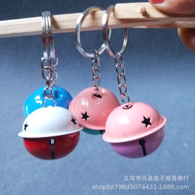 【 Zone 1-5 】 Big bell keychain 100/ pack 2000/ box Big bell key Pendant Metal Colored Bell keychain Keychain wholesale One yuan store pic 2