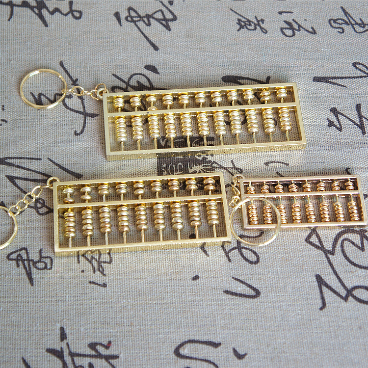 Special offer manufacturer direct delivery abacus keychain for wealth attraction, zinc alloy gold-plated daily pendant, handicraft, travel gold calculator pic 17