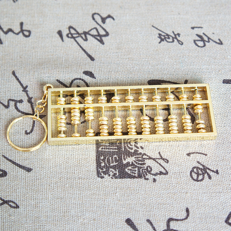 Special offer manufacturer direct delivery abacus keychain for wealth attraction, zinc alloy gold-plated daily pendant, handicraft, travel gold calculator pic 18
