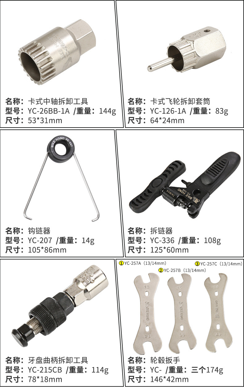 BIKEHAND YC-721 Bicycle Repair Toolbox Set, cross-border wholesale of bicycle repair and cycling equipment accessories pic 8