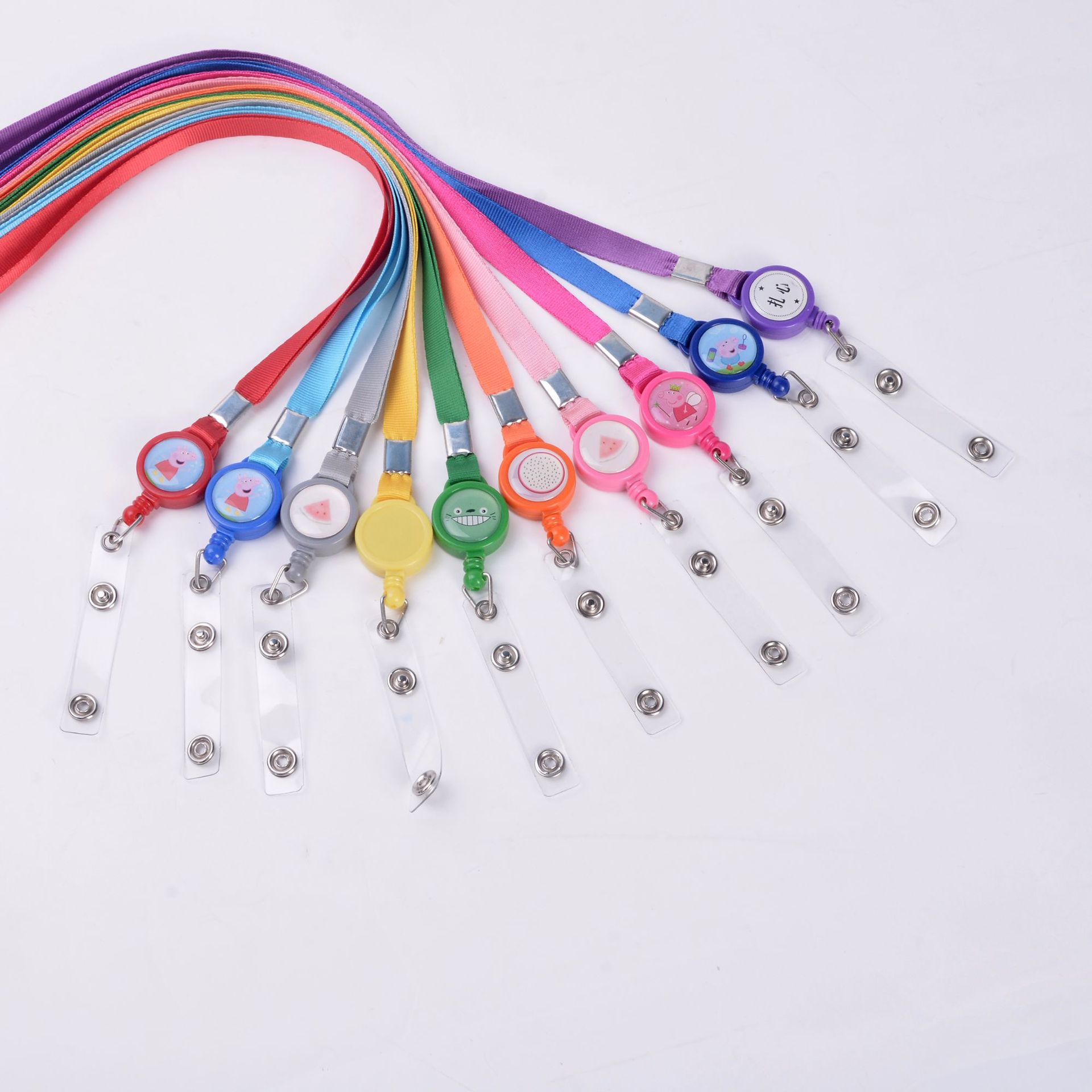 Cute telescopic Korean rope, student card hanging rope, easy-pull buckle, small and clear, bus card protective cover, long rope pic 2