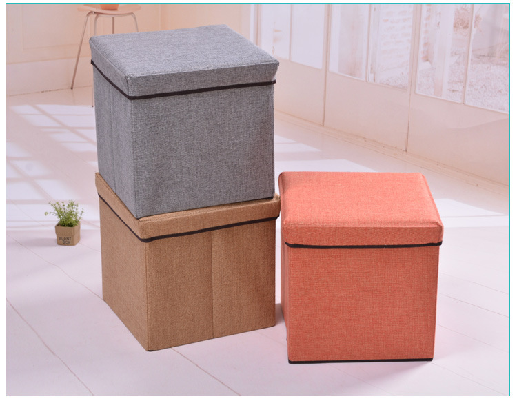 Wholesale of cotton-linen storage boxes with a pastoral style, Chinese-style fabric organizing boxes, eco-friendly and odorless folding storage boxes from manufacturers pic 12
