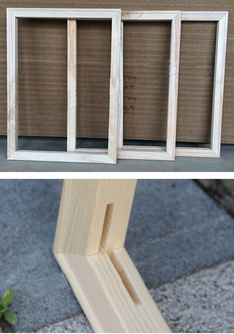 Factory wholesale solid wood stretched fabric oil painting frames, digital oil painting frames, European-style mortise and tenon picture frame strips, inner frame strips, picture board wooden frames pic 2