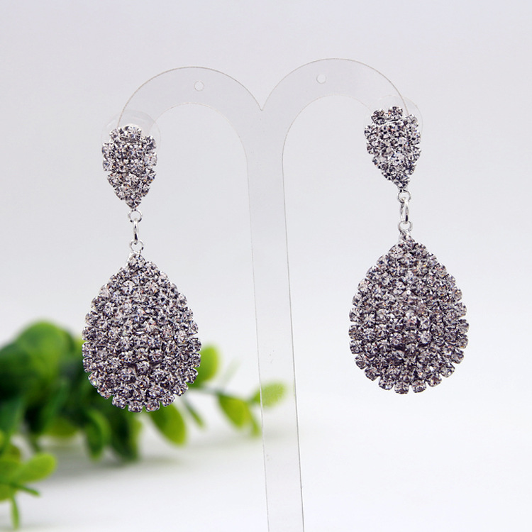 欧美时尚精美饰品流行热销速卖通新款烧焊水钻爪链水滴耳钉耳环女详情28