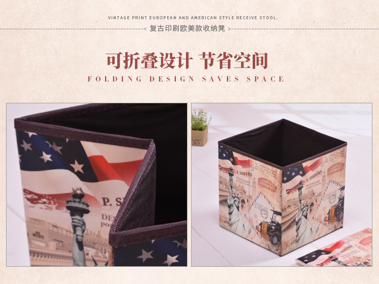 Cross-border best-selling European and American storage stools, folding and organizing storage boxes, sitting storage stools, large-capacity organizing boxes wholesale pic 15