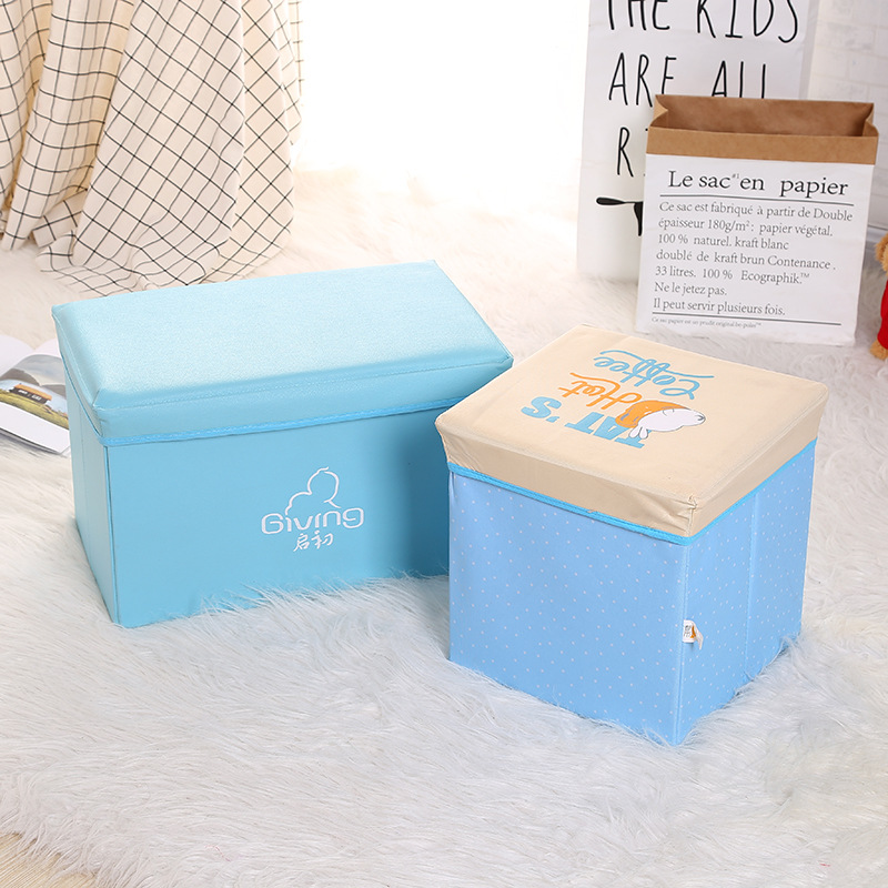 Wholesale of large-capacity household storage boxes, underwear storage boxes, shoe-changing storage stools, and fabric home goods organization boxes pic 5