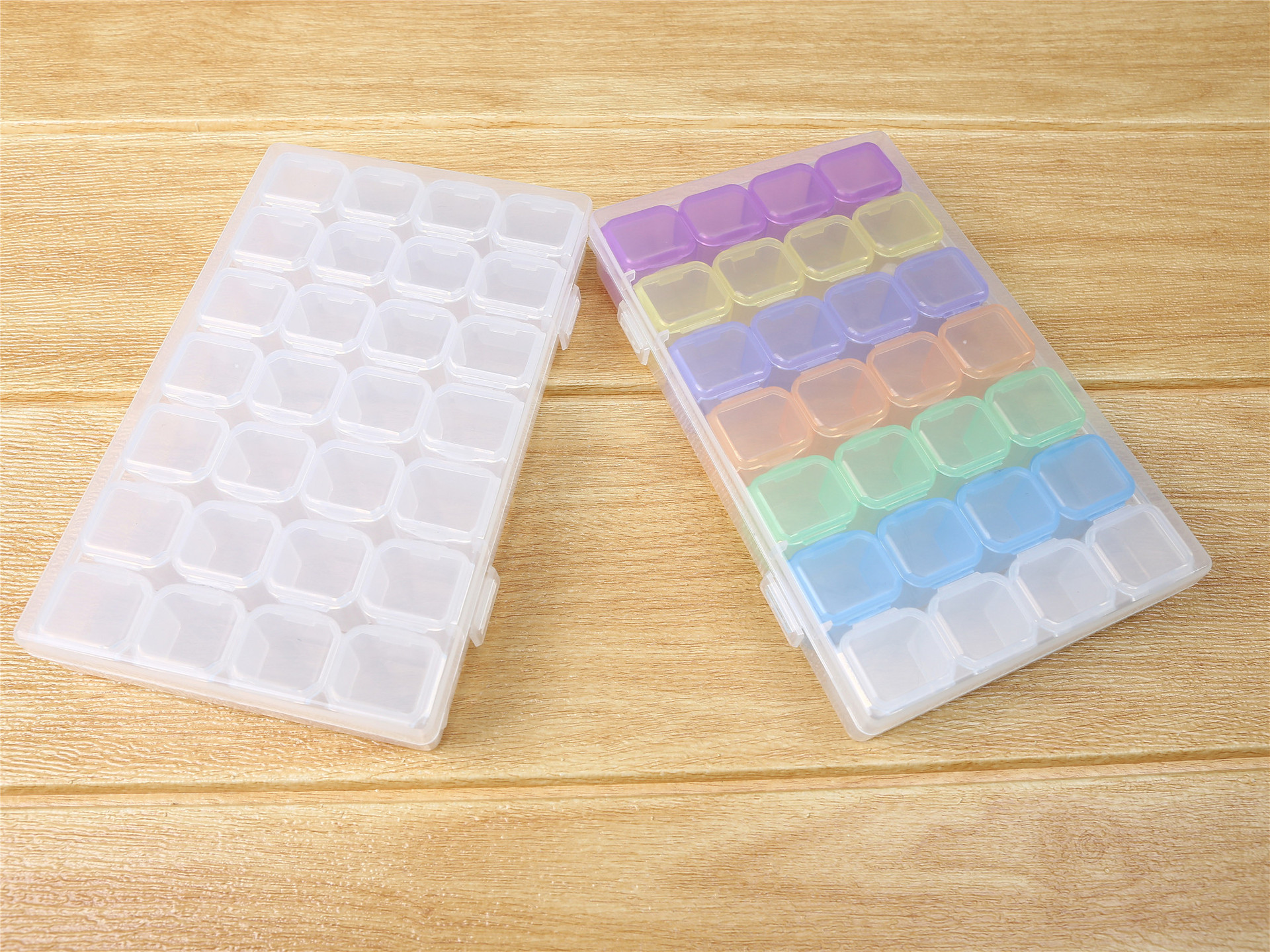 Fabricante en stock 28 GRS clamshell caja de plástico transparente acabado rectangular diamante pintura accesorios caja de almacenamiento transfronterizo pic 8