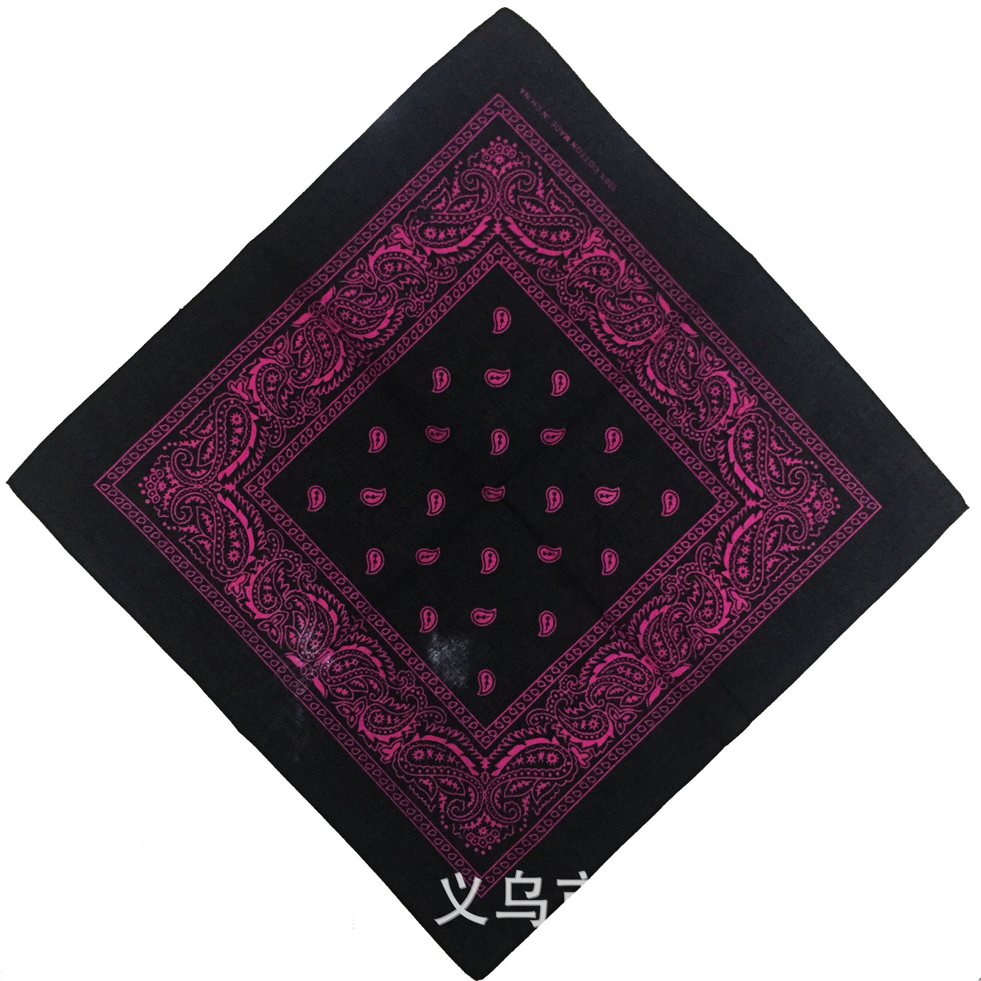 New cashew flower headscarf, black base sunflower seed flower, Harajuku color-blocking amoeba hip-hop multi-purpose square scarf factory direct sales pic 4