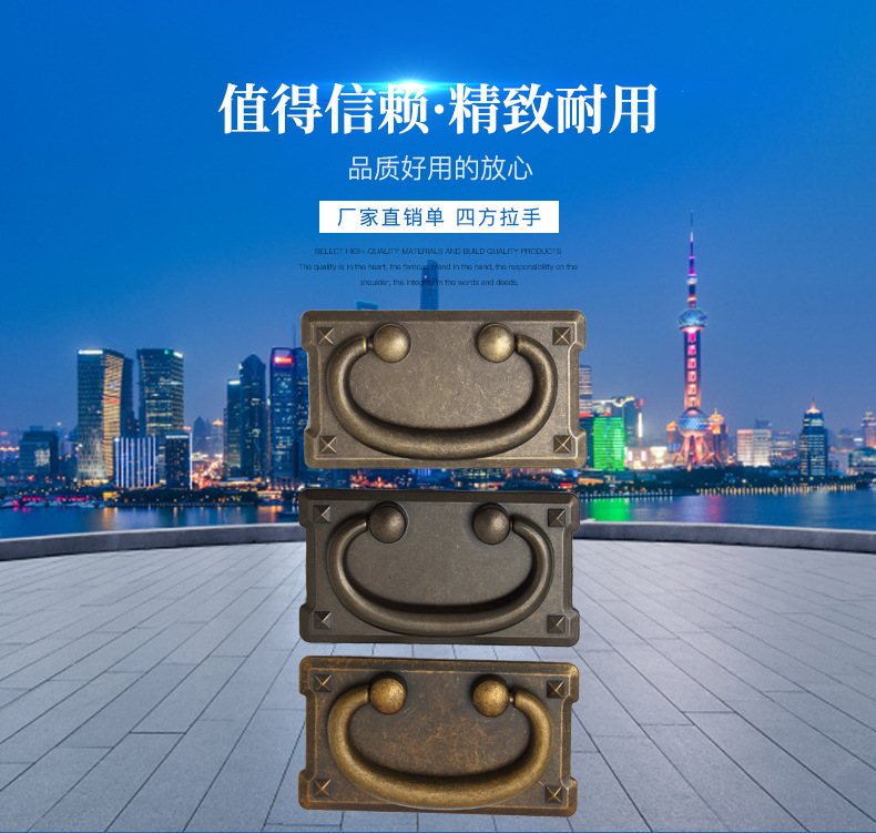 Long-term stock of four-sided handles for American-style antique furniture, hardware handles, zinc alloy cabinet drawer handles pic 2