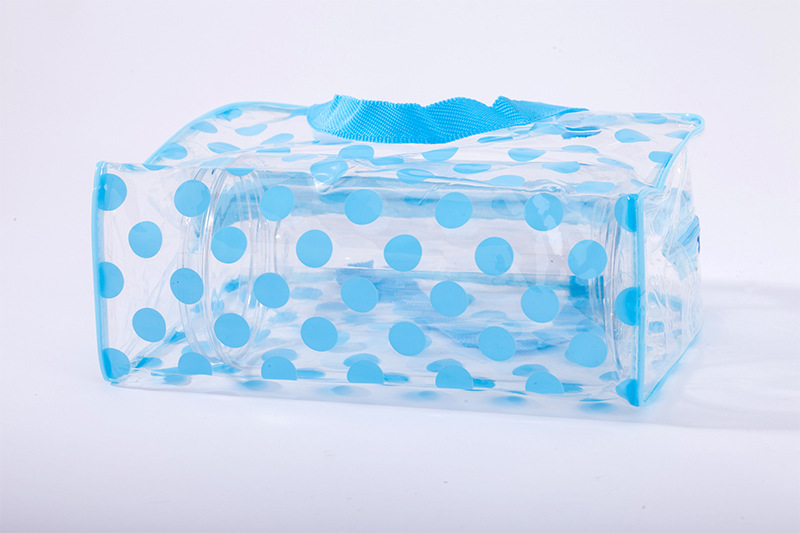新款透明PVC防水洗漱包圆点化妆包男女便携旅行防尘护肤品收纳袋详情6