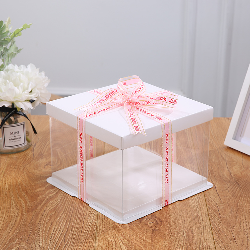 Transparent cake boxes, 4-inch, 6-inch, 8-inch, 10-inch, 12-inch dessert boxes, baking birthday cake boxes, packaging boxes pic 9