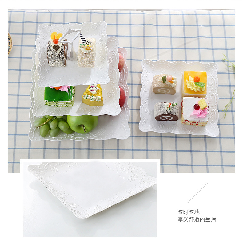 三层生日趴聚会party点心托盘甜品台多层蛋糕架点心盘水果盘果盒详情11